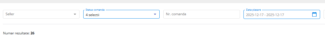 Synsale - Orders / Profitabilitate - filtre